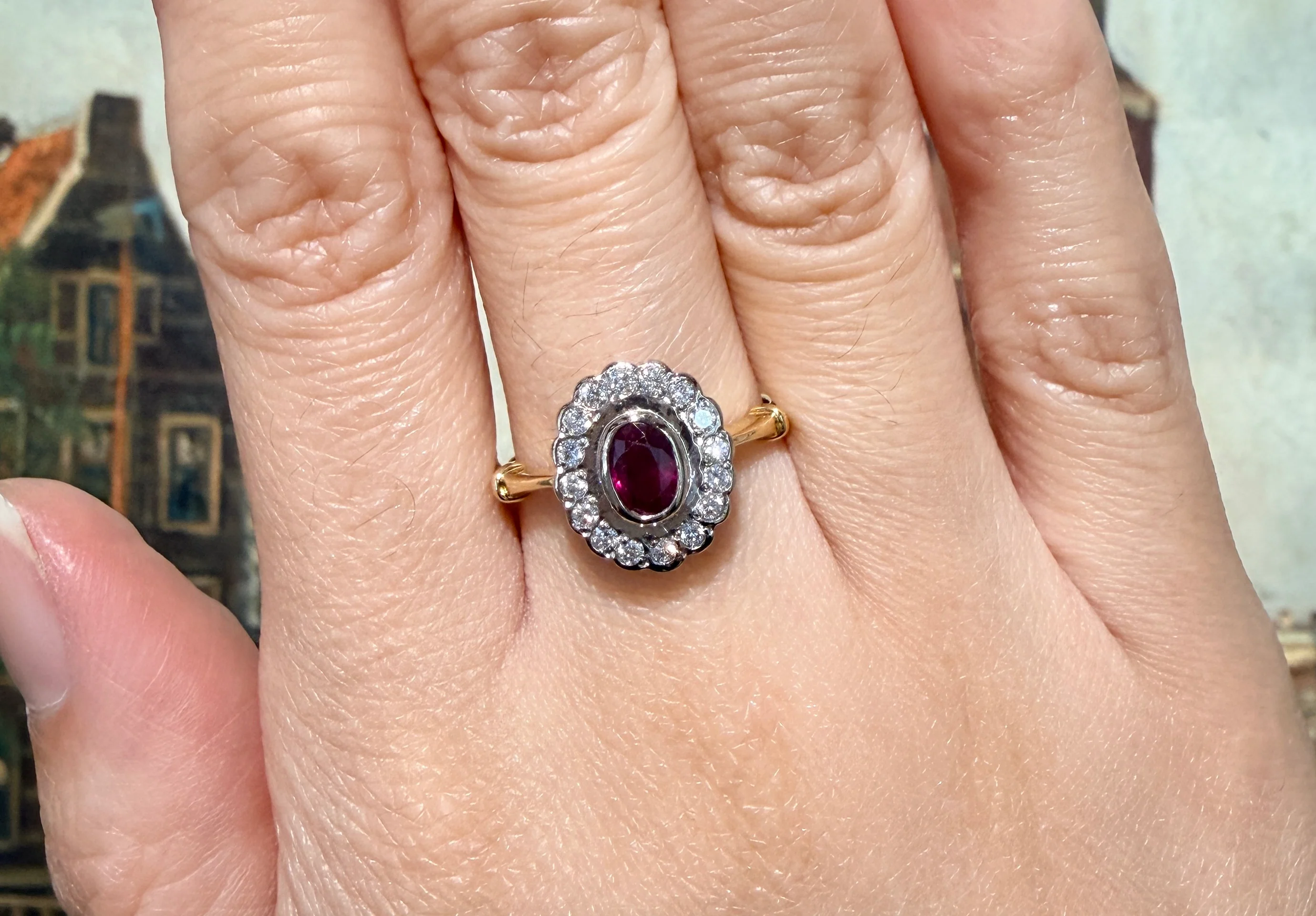 Vintage ruby and diamond ring - Image 7