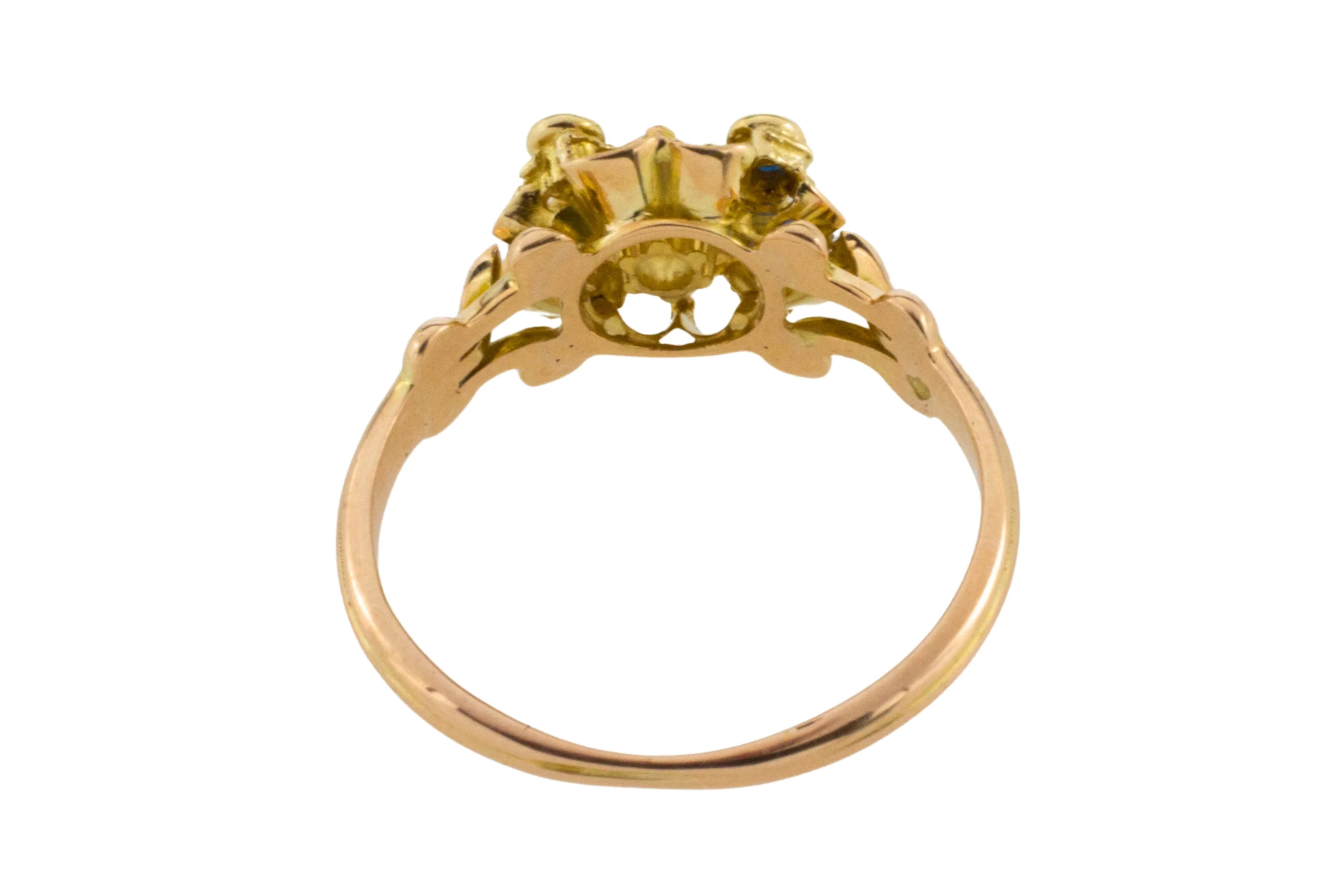 Vintage sapphire and diamond ring in 14 carat gold - Image 6