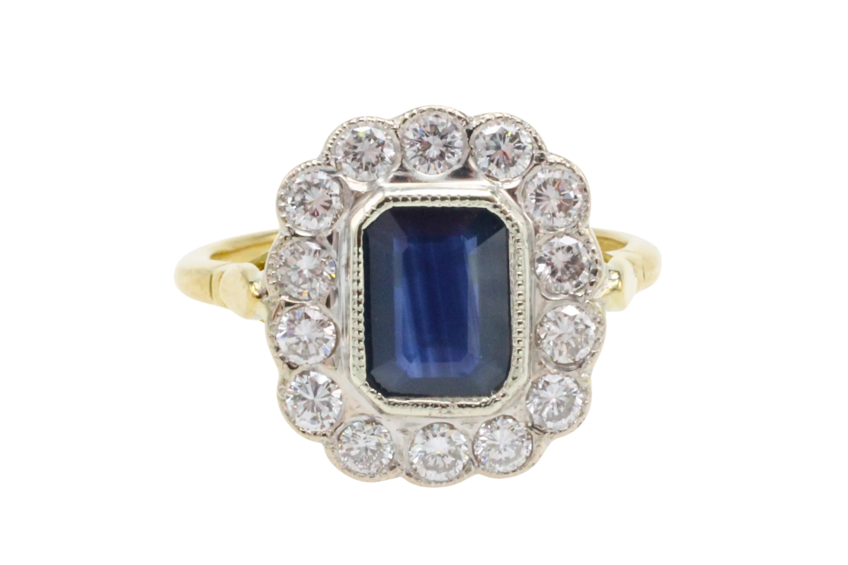 Vintage sapphire and diamond ring in 18 carat gold - Image 3