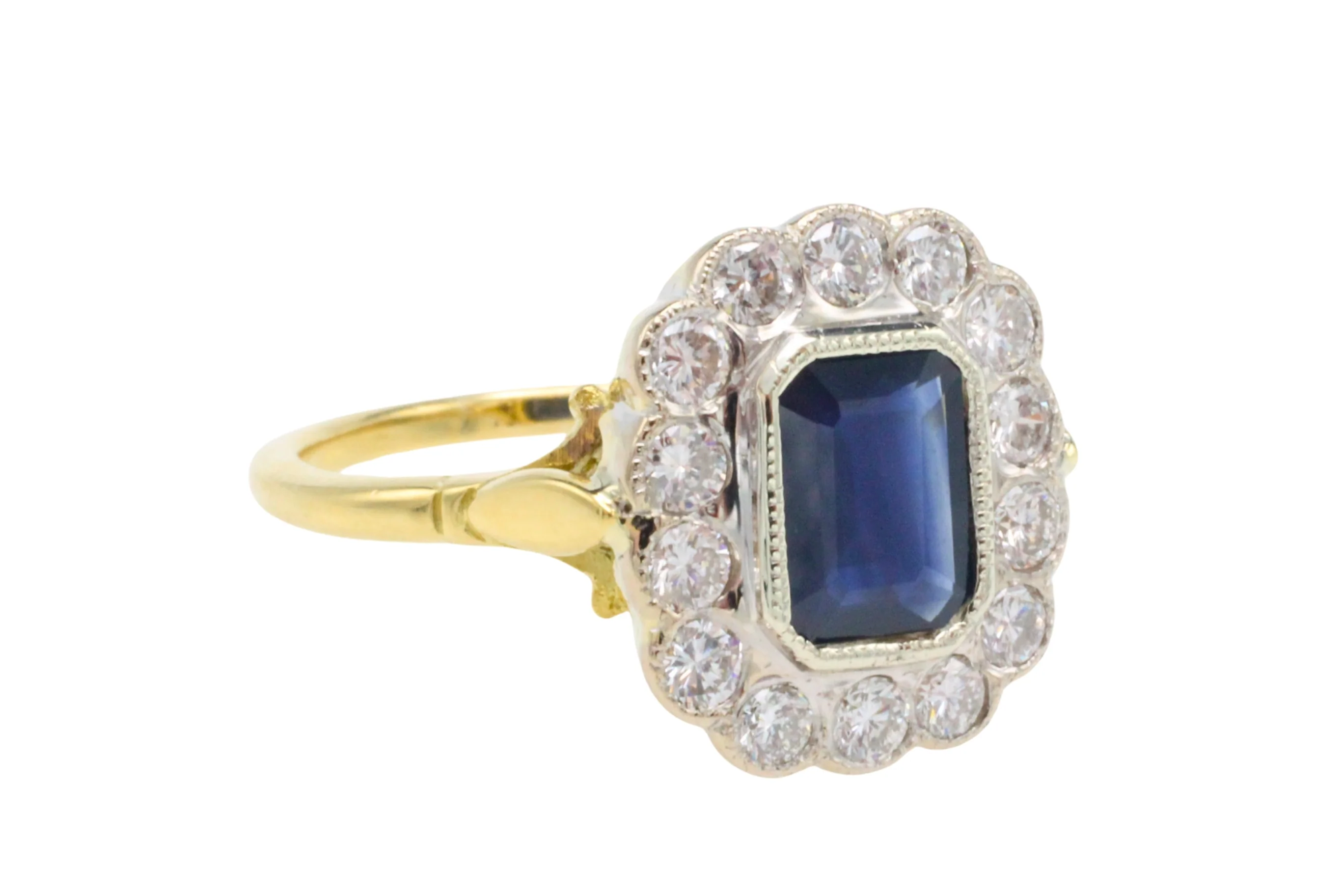Vintage sapphire and diamond ring in 18 carat gold - Image 4