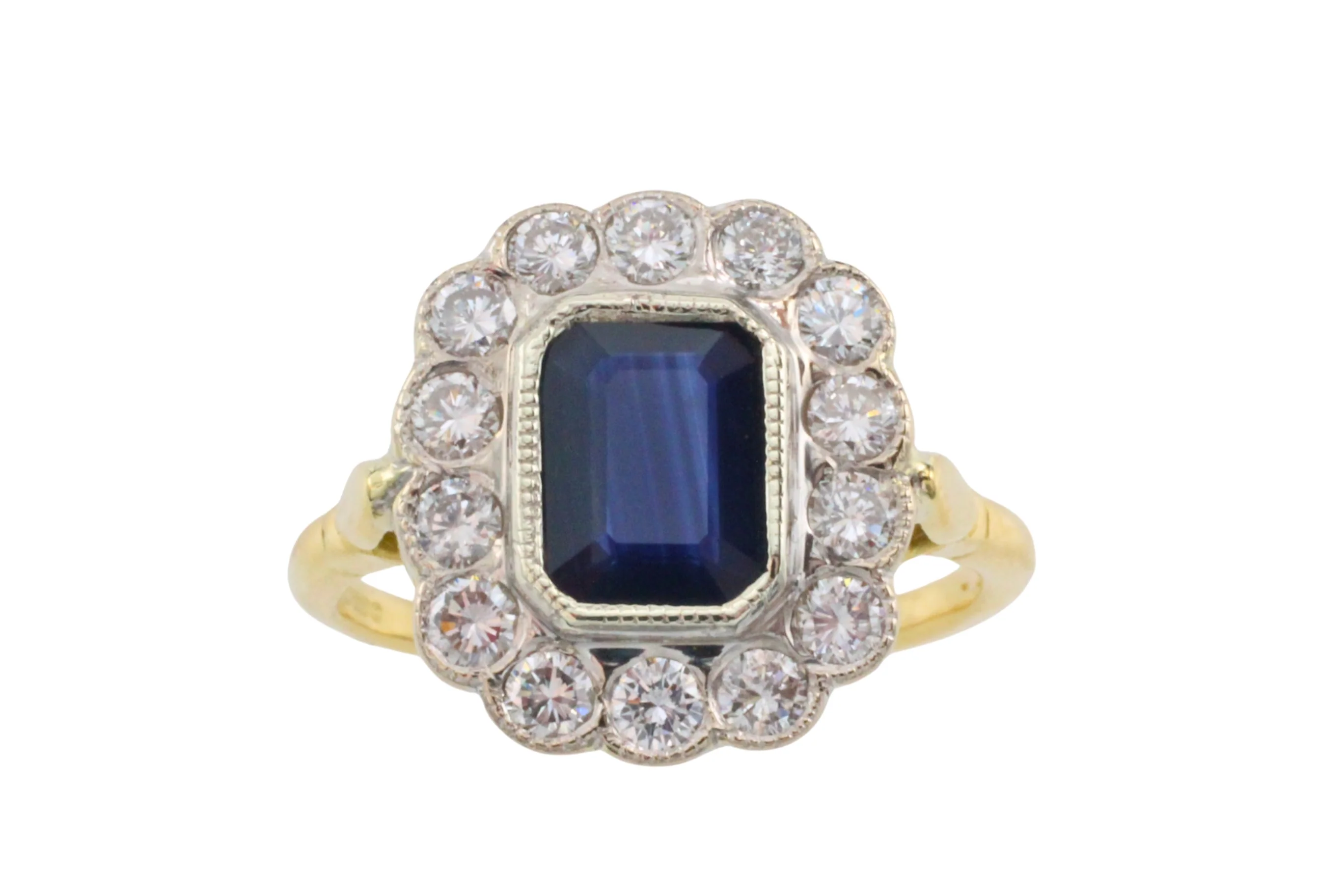 Vintage sapphire and diamond ring in 18 carat gold - Image 6