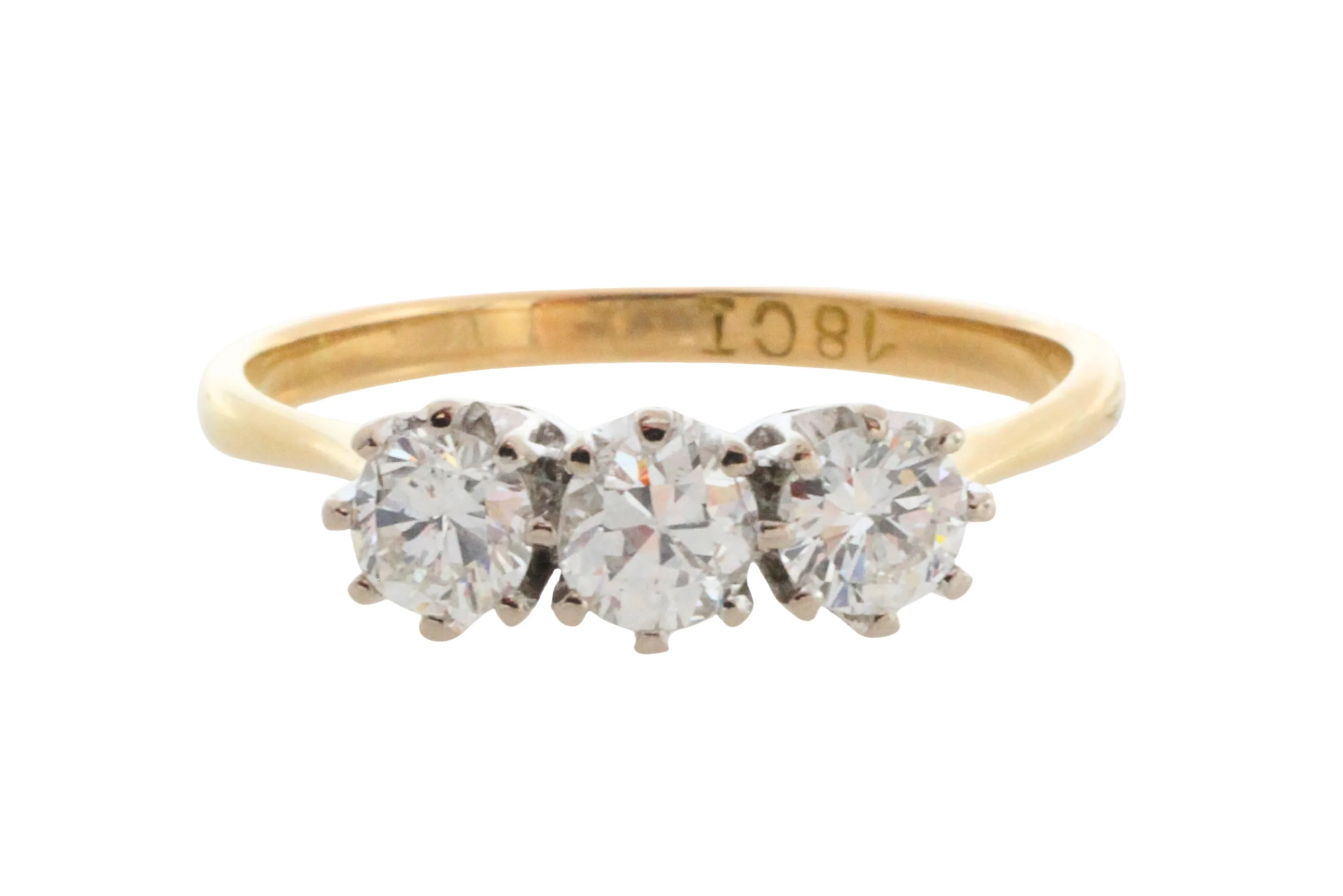 Vintage three stone diamond ring - Image 3