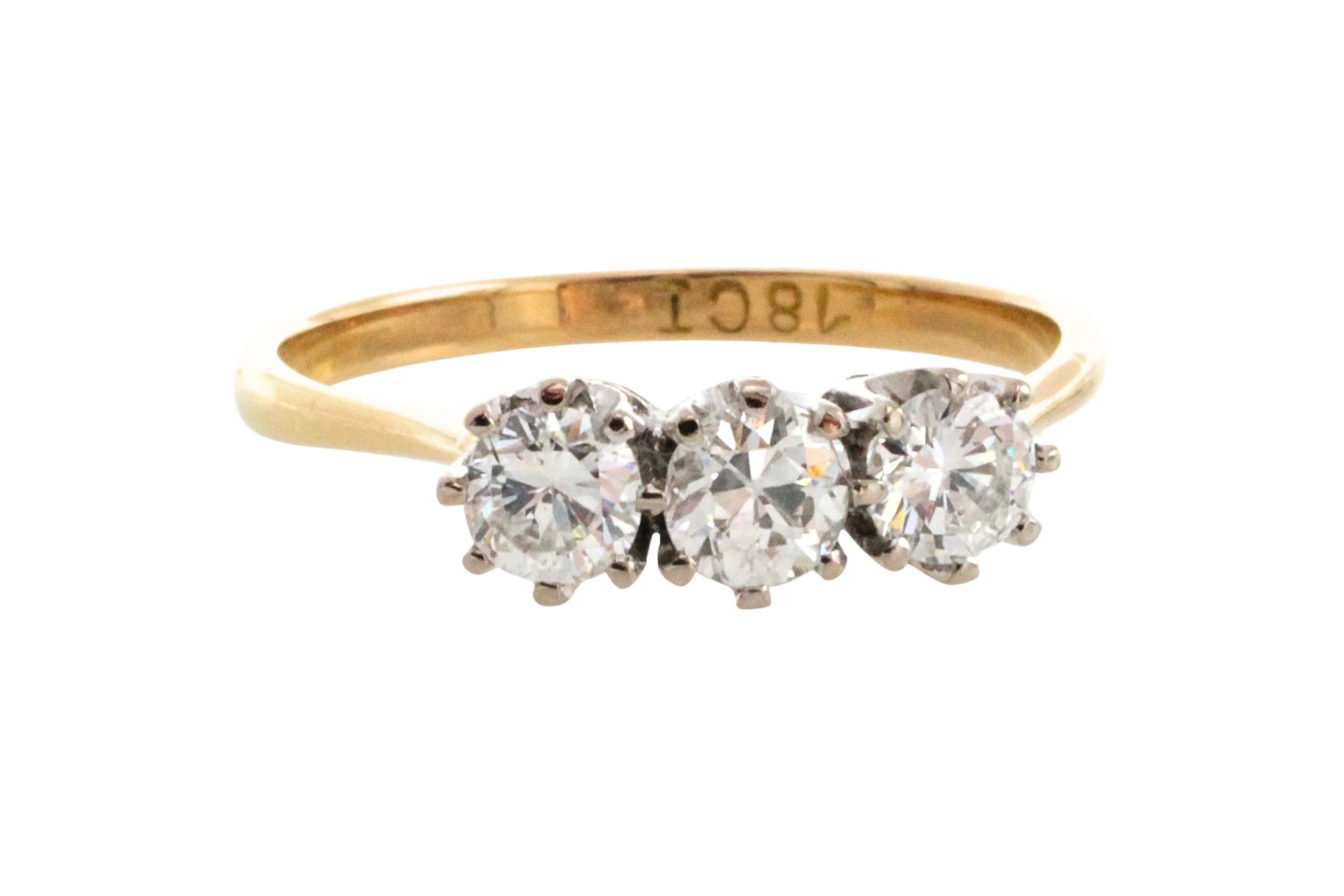 Vintage three stone diamond ring - Image 5