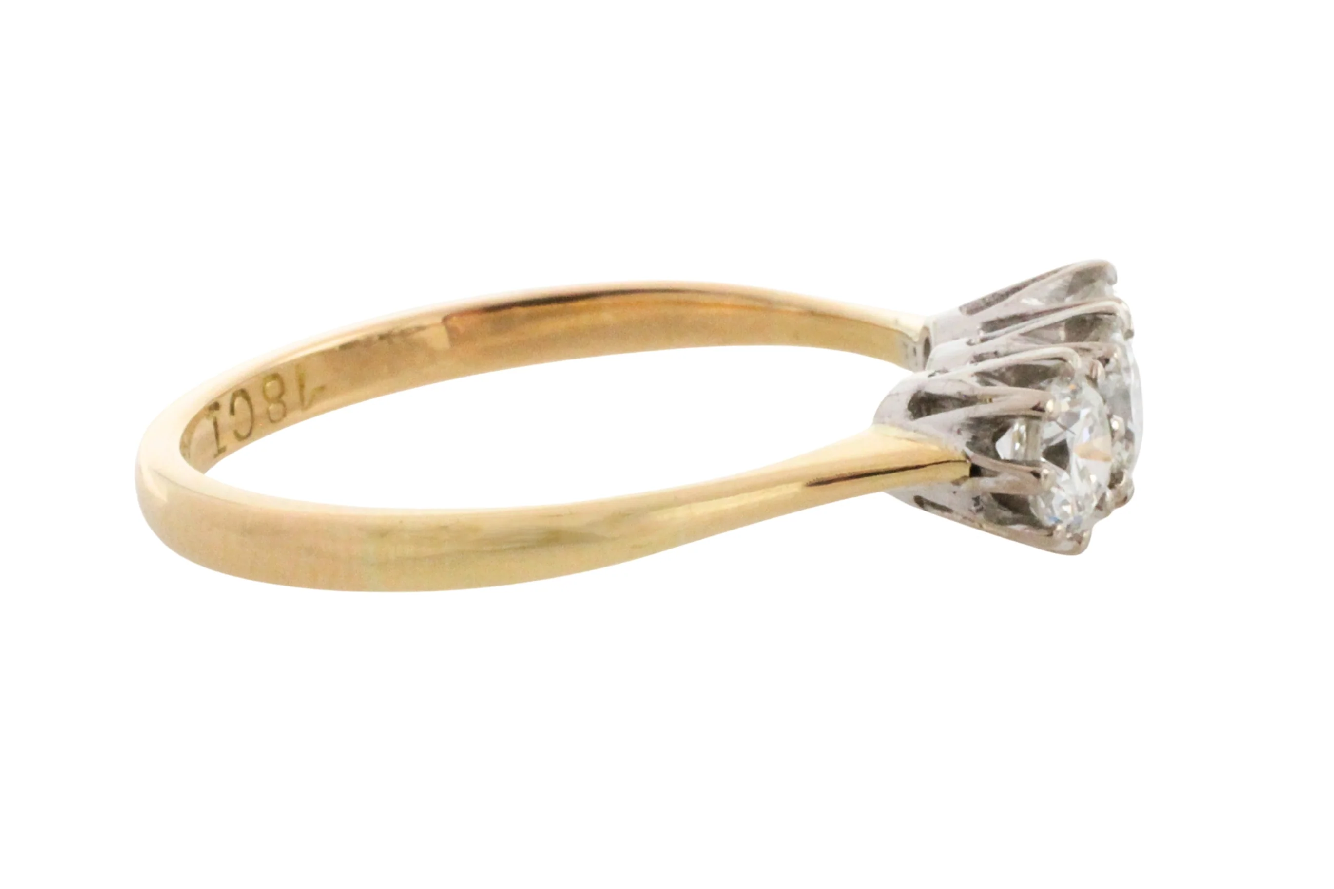 Vintage three stone diamond ring - Image 7