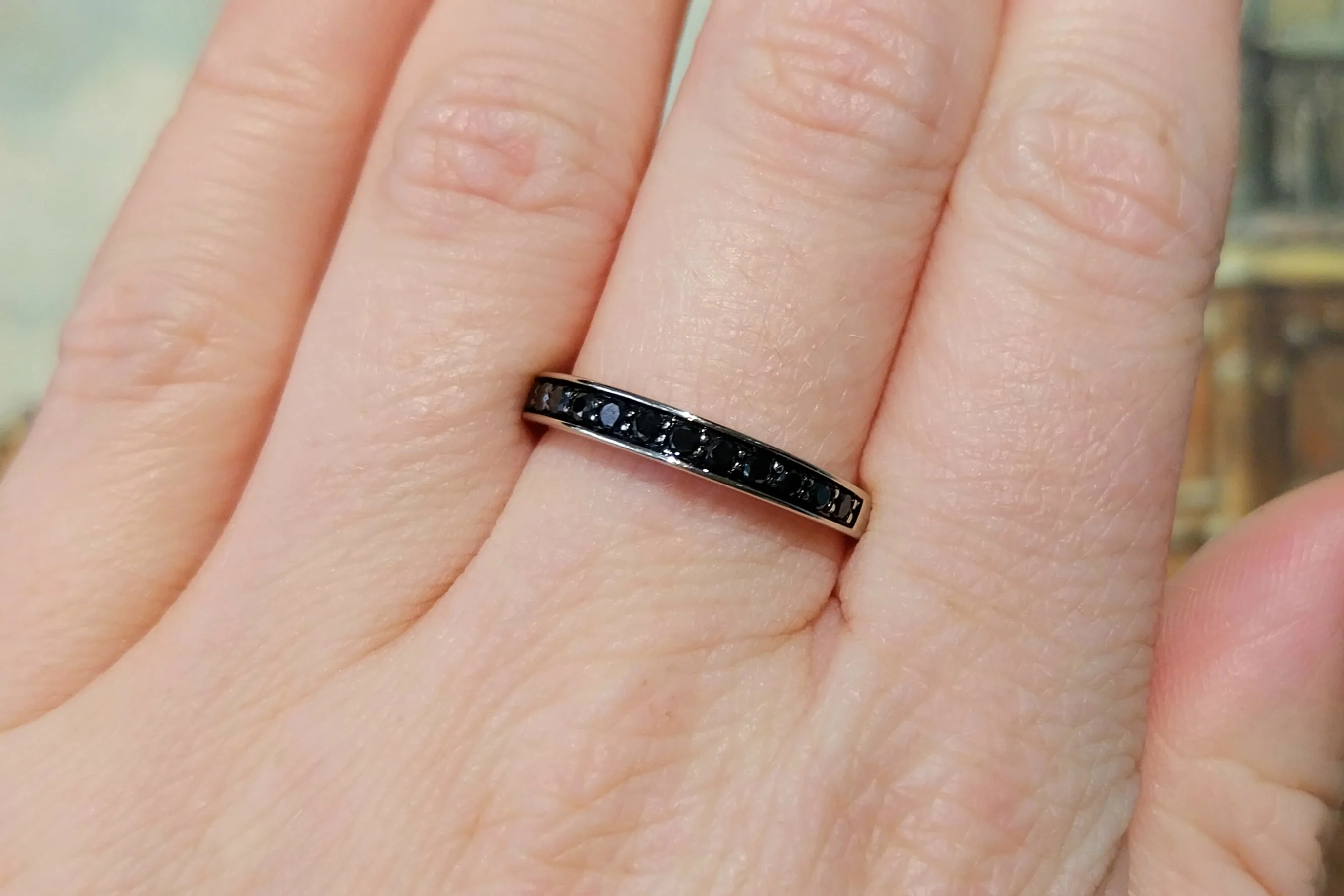 White gold ring with sapphires - Image 6