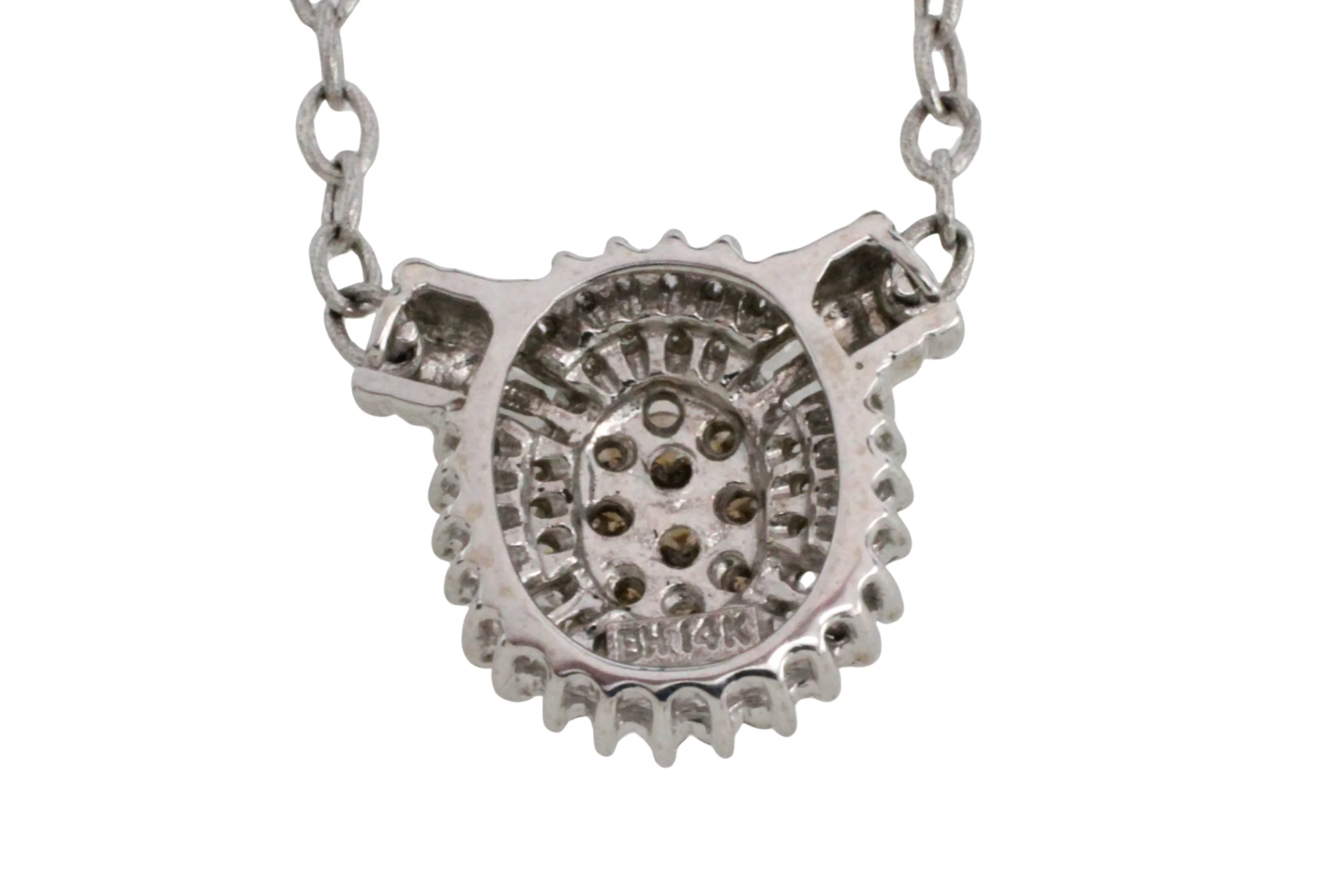 Light brown and clear diamond pendant in white gold - Image 5